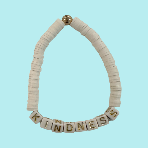 KINDNESS Creme Clay Disc Beaded Bracelet
