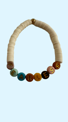 FEARLESS Cream Clay Beaded Bracelet