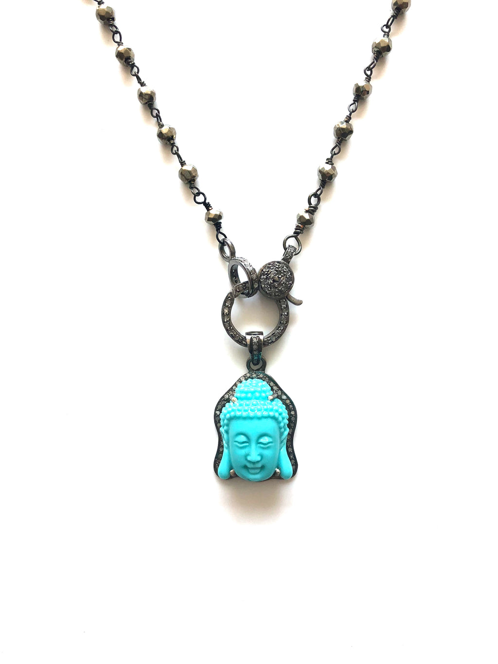 Pave Diamond Buddha Necklace