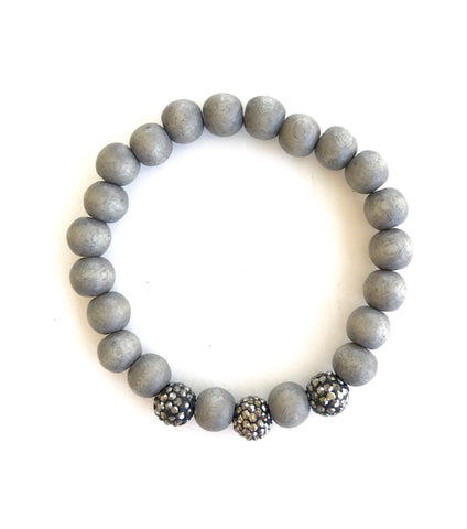 Dove Grey Wood and Pave Balls
