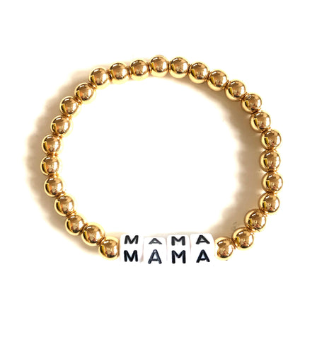MAMA Gold Hematite Beaded Bracelet